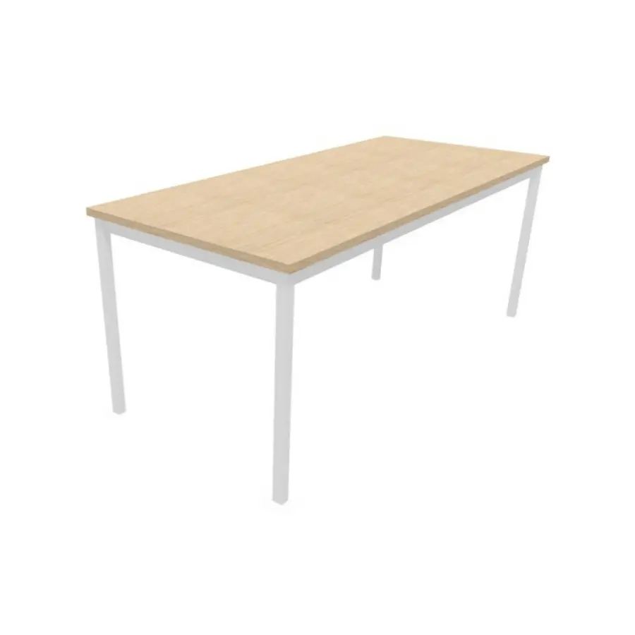 TABLE DE REUNION RENCONTRE - 180 x 80 - plateau bois piètement blanc